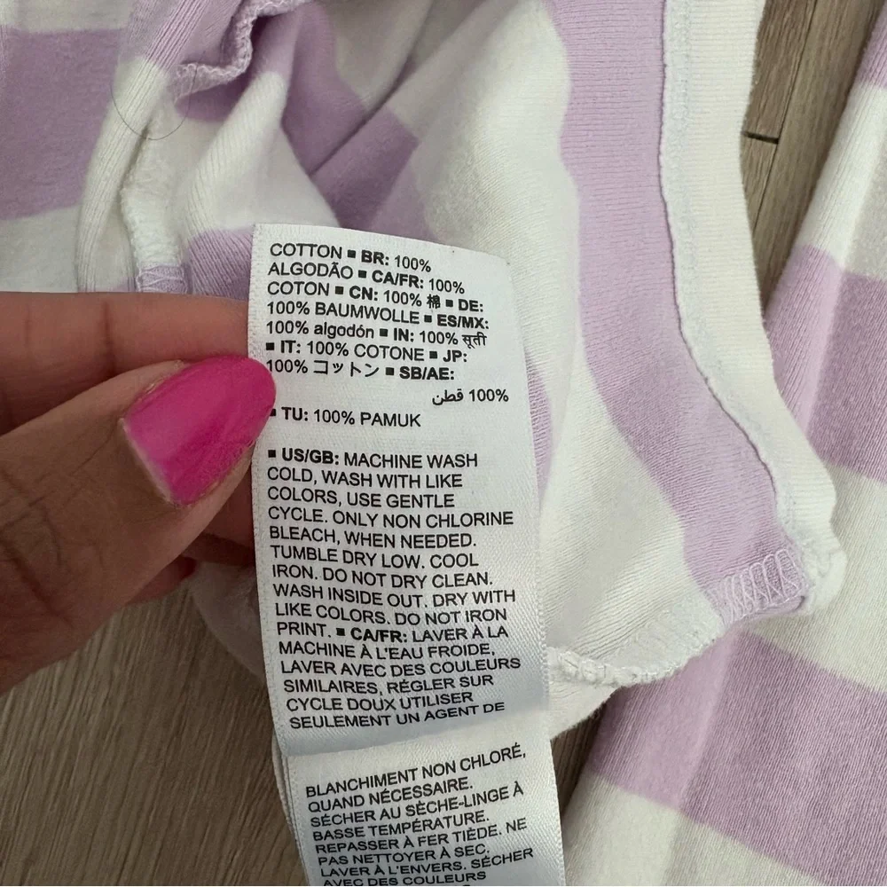 Spotted Zebra Girls Kids Pajamas 4T Purple Lavender White Striped 100% Cotton